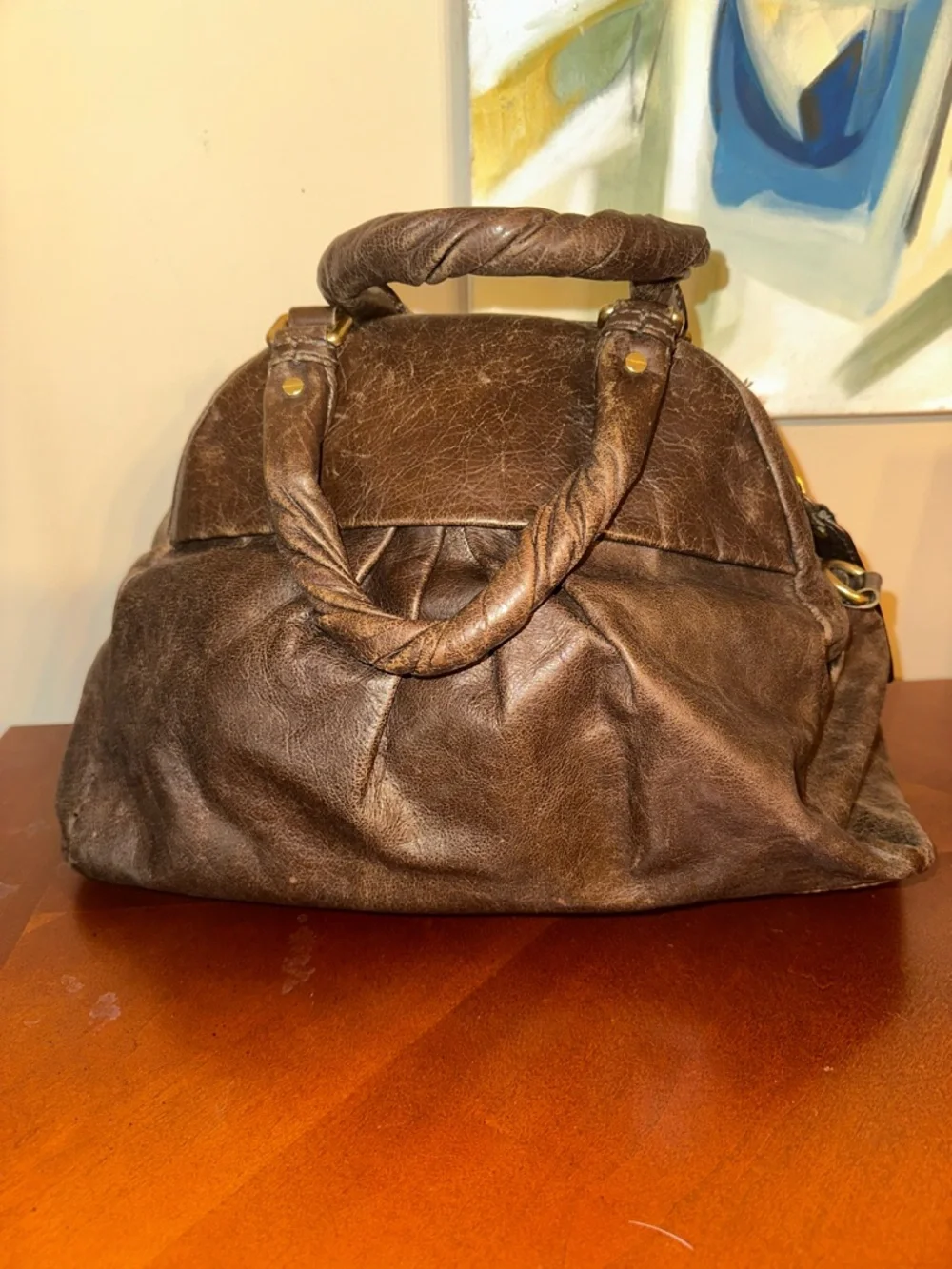 Marc by Marc Jacobs Brown Leather Dome Satchel with Gold Plaqueđ€ - Picture 3 of 9